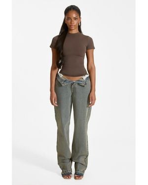 Mars the Label Sculpt Short Sleeve Top - Brown