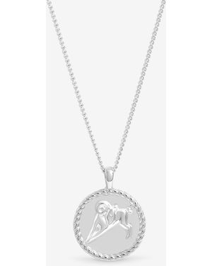 Simply Silver Sterling 925 Zodiac Pendant - White
