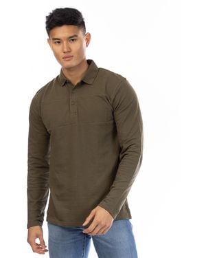 Peter Werth Noaks Long Sleeve Polo Shirt - Green
