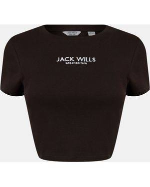 Jack Wills Cropped Baby T-Shirt - Black