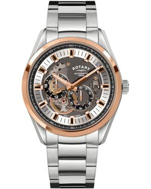 Rotary Seamatic Eclipse Ss Bracelet Watch - Metallic