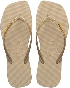 Havaianas Square Sparkle Flip Flops - Natural