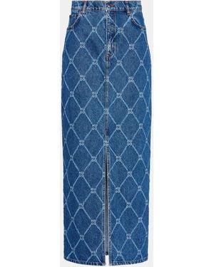 HUGO Rigid-Denim Maxi Skirt - Blue