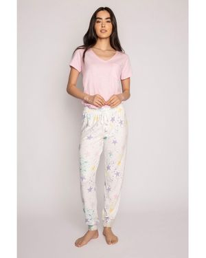 Pj Salvage Drawstring Star Pant - Pink