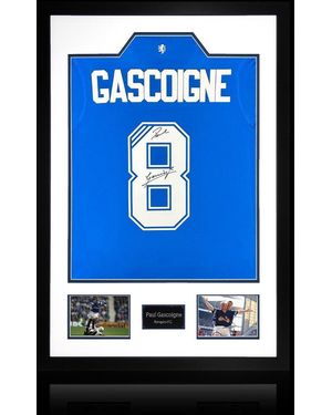 The Fan Cave Paul Gascoigne Signed Rangers Shirt Premium Frame - Blue
