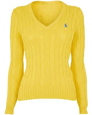 Polo Ralph Lauren Cable-Knit V-Neck Jumper - Yellow