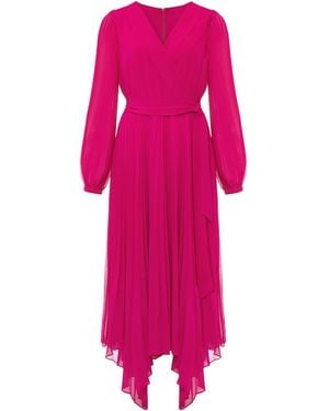 Phase Eight Petra Pleated Wrap Dress - Pink