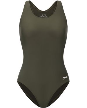 Slazenger 1881 Racer Back Lycra Xtra Life Swimsuit Ladies - Green