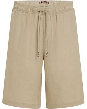 Tommy Hilfiger Harlem Linen Relaxed Fit Woven Tracksuit Shorts - Natural