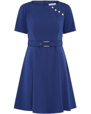 Gina Bacconi Elise Belted Shift Dress - Blue