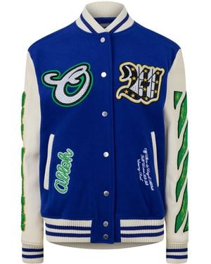 Off-White c/o Virgil Abloh Bling Varsity Jacket - Blue