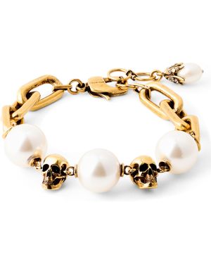 McQueen Alex Prl Bead Bracelet - Metallic