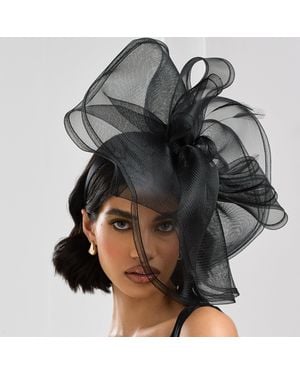 Jon Richard Large Hat Fascinator - Black