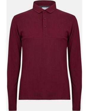 Peter Werth Noaks Long Sleeve Polo Shirt - Red