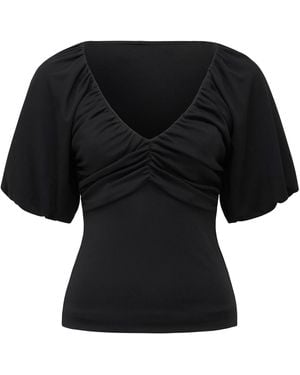 Forever New Desiree Ruched V Neck Raglan Top - Black