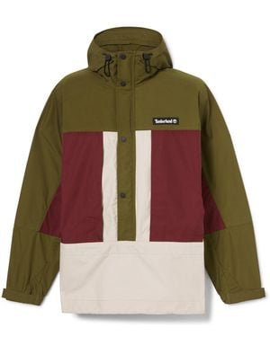 Timberland Dwr Anorak Dwr Treatment Hooded Long Sleeve Oversized Fit Rain Anoraks - Green