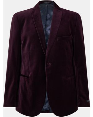 Ted Baker Velvet Tailored Formal Jacket - Blue