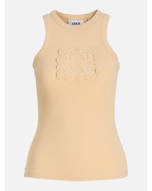 JJXX Patch Rib Vest - Natural