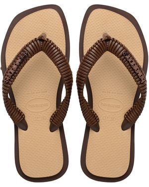 Havaianas Top Sqr Fusion Boho Flip Flops - Brown