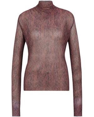 BOSS Emata Mesh All Over Print Short Sleeve Polo Shirt - Brown