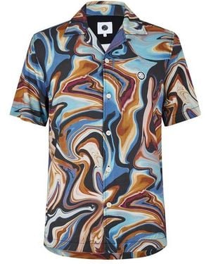 Pretty Green Pg Sundown Ss Shirt Sn44 - Blue