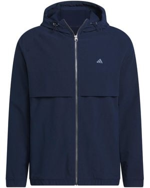 adidas Go To Full-Zip Windbreaker Thermal Performance Golf Jacket - Blue
