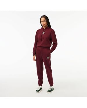 Lacoste Logo Closed Hem Fleece Joggers - Red