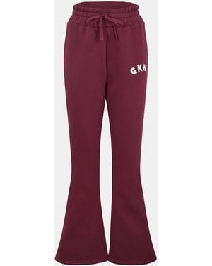 Gym King Inspire High Waisted Cotton Open Hem Fleece Joggers - Red