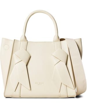 Ted Baker Bow Medium Leather Tote Bag - Natural