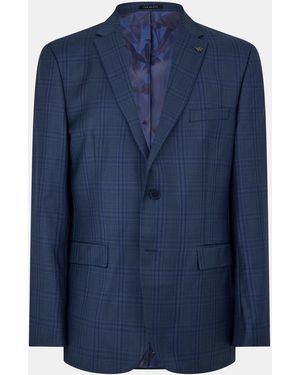 Ted Baker Check Regular Suit Jacket - Blue