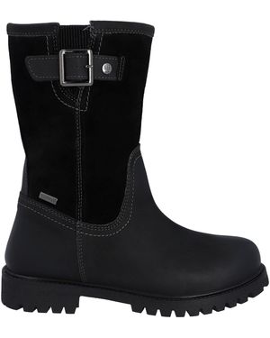 HUNTER Canna Leather Waterproof Flat Ankle Boots - Black