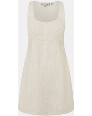 Jack Wills Broderie Corset Dress - Natural