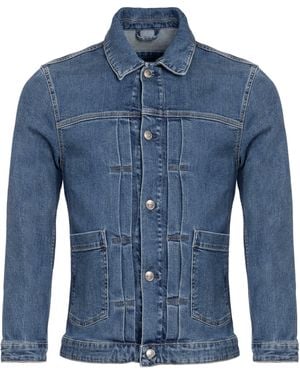 Eden Park Denim Cotton Button Front Patch Pocket Jacket - Blue