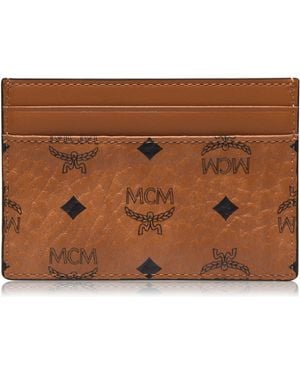 MCM Visetos Card Holder - Brown