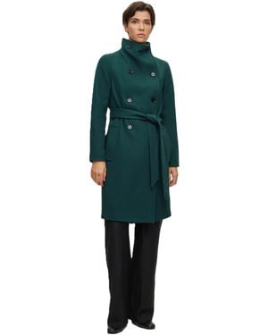 BOSS Structured Designer Overcoat - Green