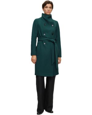 BOSS Structured Designer Overcoat - Green