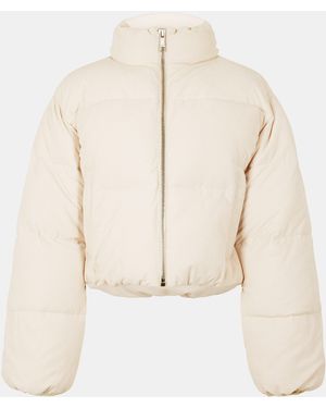 Jack Wills Insulated Weather-Resistant Structured Fit Short Puffer Jacket - Natural