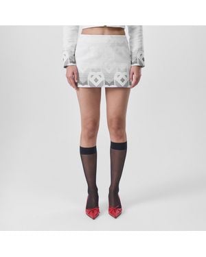 CASABLANCA Towelling Mini Skirt - White