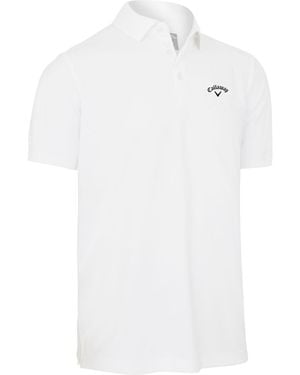 Callaway Apparel Golf Tournament Short-Sleeve Performance Polo Shirt - White