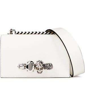 McQueen Mini Jewelled Satchel Bag - Natural