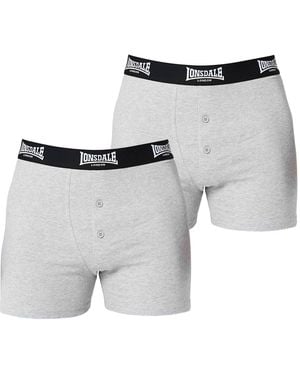 Lonsdale London 2 Pack Boxer Shorts - Grey