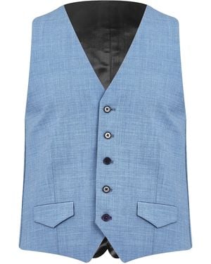 Without Prejudice Kilburn Slim Fit Waistcoat - Blue