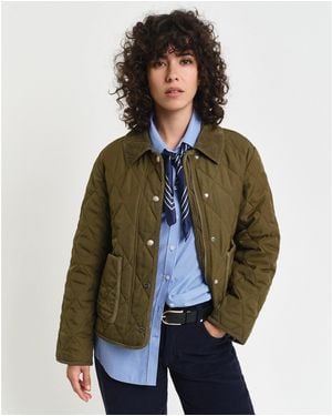 GANT Cord Detailed Quilted Jacket - Green