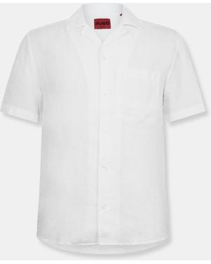 HUGO Ellino Long Sleeve Oxford Shirt - White