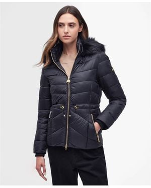 Barbour Island Quilted Windproof Short Puffer Jacket - Black