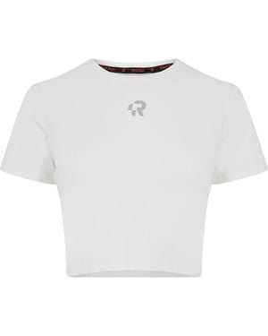 Red Run Baby Tee - White