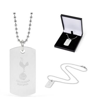Team Officially Licensed Stainless Steel Dog Tag And Ball Chain - White