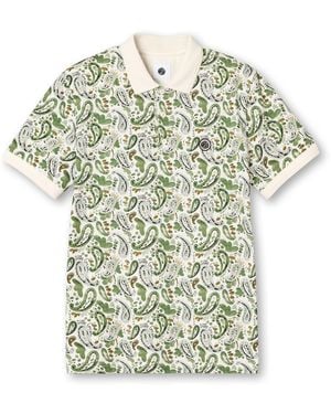 Pretty Green Aquarelle Paisley Short-Sleeve Polo Shirt - Green