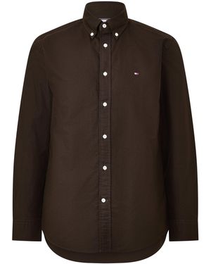 Tommy Hilfiger Core 1985 Long Sleeve Oxford Shirt - Brown