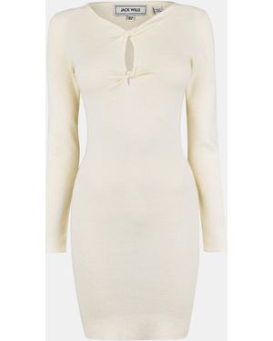 Jack Wills Jw Twist Mini Knitted Jumper Dress - Natural